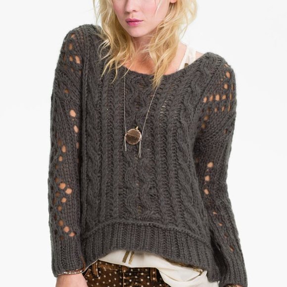 Free People Sweaters - FP Oversized  Cable Knit Mohair Chunky Sweater XS
